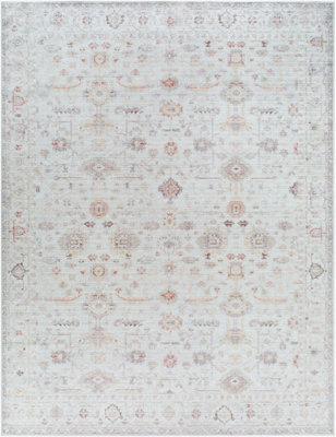 Livabliss Our Pnw Home Spokane-Vintage Ivory Pink Yellow Traditional Boho Living Dining Bedroom Rug 117 X 170 Cm Easy Care, Non Shedding - image 1