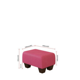 Blossom Pink Mahogany Wood Chunky Legs Faux Leather Small Footstool  Handmade Uk By Footstools Direct - thumbnail 2
