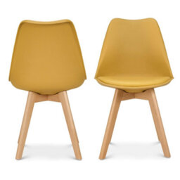 Bravich Rocco Tulip Dining Chair - Mustard - Set Of 2 - thumbnail 1