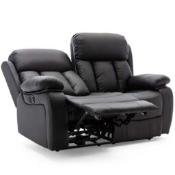 More4Homes Chester Electric High Back Luxury Bond Grade Leather Recliner 2 Seater Sofa (Black) - thumbnail 4