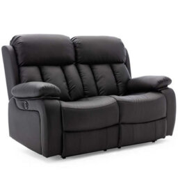 More4Homes Chester Electric High Back Luxury Bond Grade Leather Recliner 2 Seater Sofa (Black) - thumbnail 2