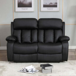 More4Homes Chester Electric High Back Luxury Bond Grade Leather Recliner 2 Seater Sofa (Black) - thumbnail 6