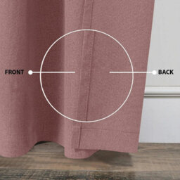 Ameha 100% Blackout Thermal Insulated Curtain 260Gsm Linen Texture Fabric-Blush Pink,66X84'' Door Curtain For Bedroom Home Decor Uk - thumbnail 5