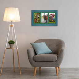 AK Frames 40X20Cm Navy Blue Modern Multi Photo Frame With Emerald Mount - Holds 3 Apertures (3X) 6X4 Photos - thumbnail 3