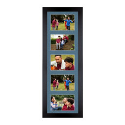 AK Frames 26X8 Black Sleek Multi Photo Frame With Pompadour Mount - Holds 5 Apertures (5X) 6X4 Photos - thumbnail 1