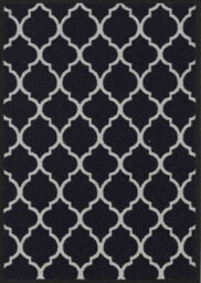 Machine Washable Trellis Design Anti Slip Doormats Black 80X300 Cm - thumbnail 3