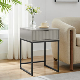 Melody Maison One Drawer Bedside Table - Hesley Taupe Stone Range - thumbnail 1