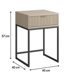 Melody Maison One Drawer Bedside Table - Hesley Taupe Stone Range - thumbnail 5