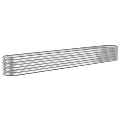 Berkfield Durable Garden Planter Powder-Coated Steel 332X40X36 Cm Silver - image 1