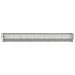 Berkfield Durable Garden Planter Powder-Coated Steel 332X40X36 Cm Silver - thumbnail 3