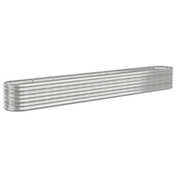 Berkfield Durable Garden Planter Powder-Coated Steel 332X40X36 Cm Silver