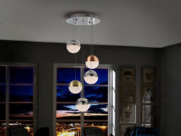 Luminosa Lighting Luminosa Sphere Integrated Led Cluster Drop Ceiling Pendant Chrome, Brass, Copper - Uk Stock - thumbnail 1