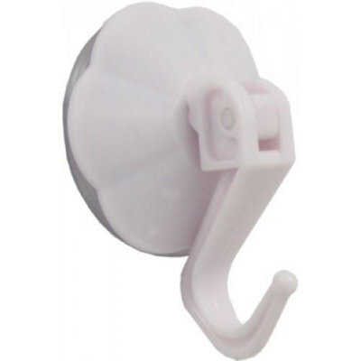 White Lever Suction Hook 50mm Strong Plastic Wall Hook For Kitchen, Bathroom & Home Storage, No Drilling Required