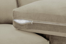 Belgravia Beige Velvet Fabric Corner U Shape Sofa - thumbnail 4