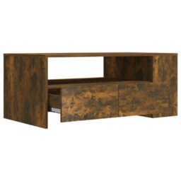 Berkfield Coffee Table Smoked Oak 102X55X42 Cm Engineered Wood - thumbnail 4
