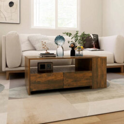 Berkfield Coffee Table Smoked Oak 102X55X42 Cm Engineered Wood - thumbnail 5
