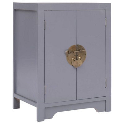 Berkfield Bedside Cabinet Grey 38X28X52 Cm Paulownia Wood - image 1
