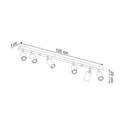 Luminosa Lighting Luminosa Berg Ceiling 6 Spotlight Bar, Natural Wood, 120Cm - thumbnail 4
