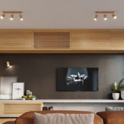 Luminosa Lighting Luminosa Berg Ceiling 6 Spotlight Bar, Natural Wood, 120Cm - thumbnail 6
