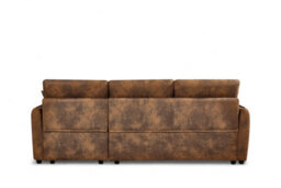 Faux Leather Suede Brown Corner Sofa Bed With Storage 2C1 Sofabed - thumbnail 6