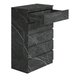 Zita Grey Marble Effect 5 Drawer Chest - Modern Storage Unit, (L) 40Cm X (W) 70Cm X (H) 107Cm, Stylish Bedroom Storage - thumbnail 6