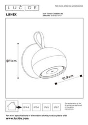 Lucide Lunex - Wall Light Outdoor - Led Dim. - 1X2W 3000K - Ip54 - With Magnetic Mounting System - Black - thumbnail 8
