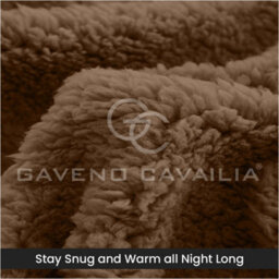 Gc Gaveno Cavailia Teddy Bear Plain Fitted Sheet King Mink Fleece Thermal Warm Super Soft & Warm Fluffy Fitted Bed Sheet - thumbnail 4