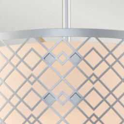 Luminosa Lighting Elstead Ziggy 2 Light Cylindrical Pendant Ceiling Light, Lacquered Silver - thumbnail 3