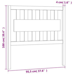Berkfield Bed Headboard 95.5X4X100 Cm Solid Wood Pine - thumbnail 6