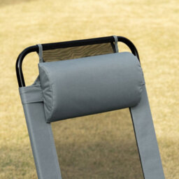 Outsunny Garden Chairs Set Of 2 Folding Camping Chair Recliners, Grey - thumbnail 8