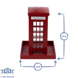 Redwood Leisure Redwood - Telephone Box Wooden Bird Feeder - Red - thumbnail 2