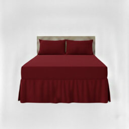 Fitted Valance Bed Sheet Polycotton Mattress Cover And Frill Easy Care Red - thumbnail 2