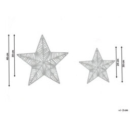 Beliani Set Of 2 Christmas Decorations Led Hampen Star 24/30 Cm Gold - thumbnail 3