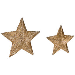 Beliani Set Of 2 Christmas Decorations Led Hampen Star 24/30 Cm Gold - thumbnail 4
