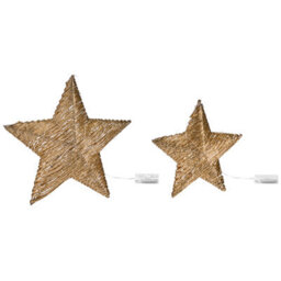 Beliani Set Of 2 Christmas Decorations Led Hampen Star 24/30 Cm Gold - thumbnail 5