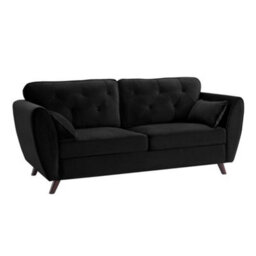 Home Detail Mona 3 Seater Sofa, Black Velvet - thumbnail 3