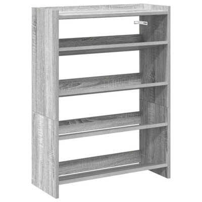 Berkfield Elegant Shoe Rack Grey Sonoma 80X25X61.5 Cm Engineered Wood