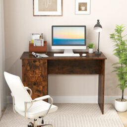 Costway Computer Desk With 2 Drawers Home Office Writing Desk Rustic Brown - thumbnail 5