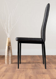 Furniturebox Imperia 4 Modern Black High Gloss Dining Table And 4 Black Milan Black Leg Chairs - thumbnail 9