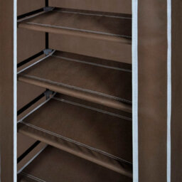 Berkfield Fabric Shoe Cabinet With Cover 58 X 28 X 106 Cm Brown - thumbnail 5