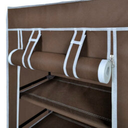 Berkfield Fabric Shoe Cabinet With Cover 58 X 28 X 106 Cm Brown - thumbnail 4