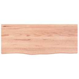 Berkfield Wall Shelf Light Brown 100X40X6 Cm Treated Solid Wood Oak - thumbnail 2