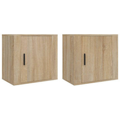 Berkfield Elegant Wall-Mounted Bedside Cabinets 2 Pcs Sonoma Oak 50X30X47 Cm - image 1