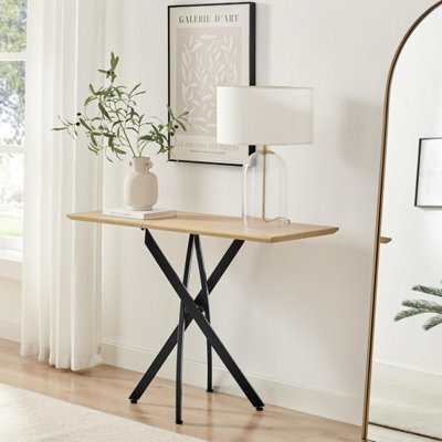Furniturebox Uk Leonardo Oak Veneer Console Table - image 1