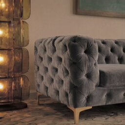 Monaco Chesterfield 3 Seater Chaise Sofa Grey Velvet L Shaped Corner Chaise - Right Hand Deep Buttoned Upholstery Couch Lounge - thumbnail 3