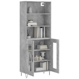 Berkfield Highboard Concrete Grey 69.5X34X180 Cm Engineered Wood - thumbnail 3