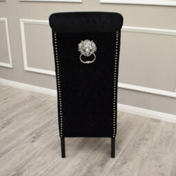 Stratus Interiors Emma Tall Lion Knocker Velvet Dining Chair - Beige - thumbnail 4