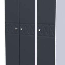 San Jose Ready Assembled Contemporary Matt Indigo & White Tall Triple Wardrobe (H)1970mm (W)1110mm (D)530mm - thumbnail 2