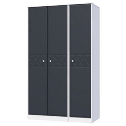 San Jose Ready Assembled Contemporary Matt Indigo & White Tall Triple Wardrobe (H)1970mm (W)1110mm (D)530mm - thumbnail 1