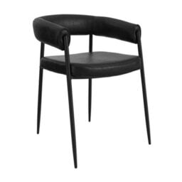 Where Saints Go Ltd Dining Chair Skipper Pack Of 2 Black Pu Leather Metal Base By Where Saints Go - thumbnail 4